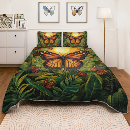 Shineful All Season Quilt 3-Piece Set - Monarch Garden