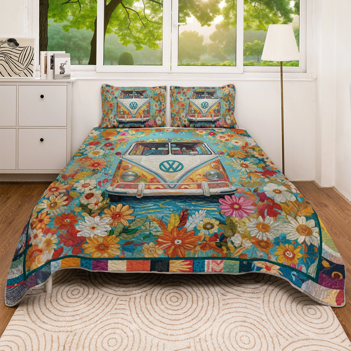 Shineful All Season Quilt 3-Piece Set Hippie Groovy Vibes