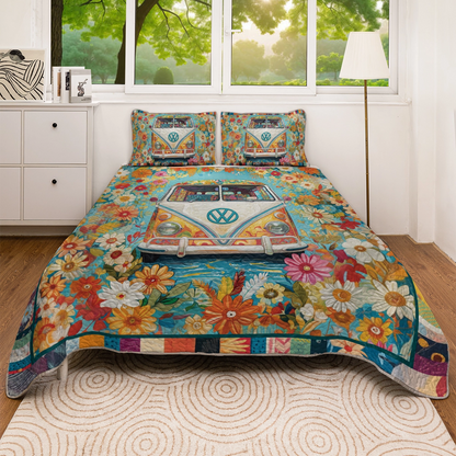 Shineful All Season Quilt 3-Piece Set Hippie Groovy Vibes