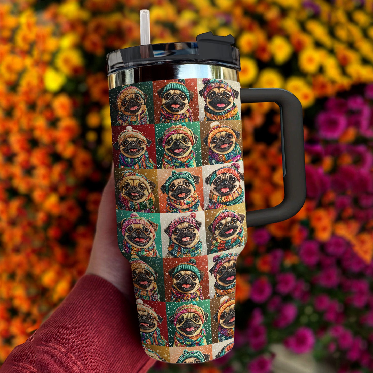 Shineful Tumbler Happy Pug Christmas