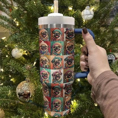 Shineful Tumbler Happy Pug Christmas