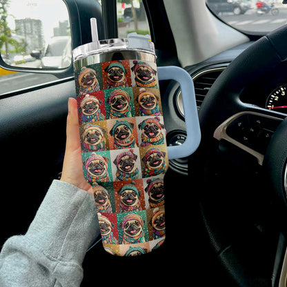 Shineful Tumbler Happy Pug Christmas