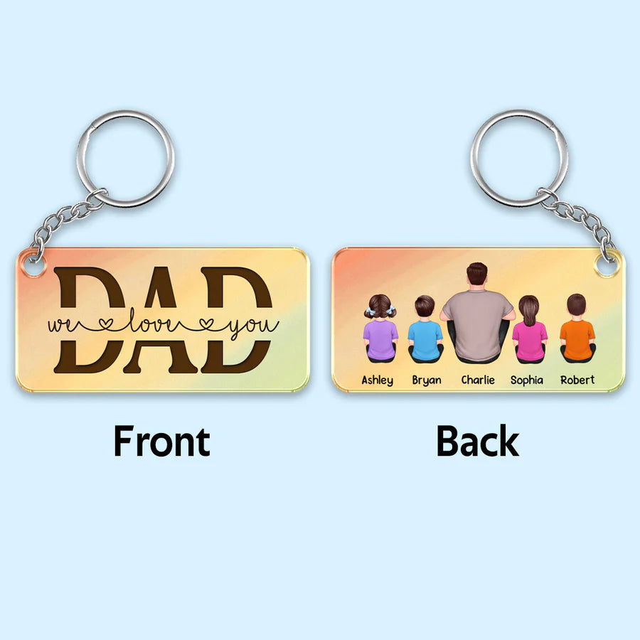 Shineful Best Dad Ever Back View - Personalized Acrylic Keychain
