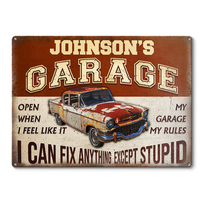 Shineful 2D Flat Print Metal Sign Auto Mechanic Garage I Can Fix Anything Personalized 2D Flat Print Metal Sign