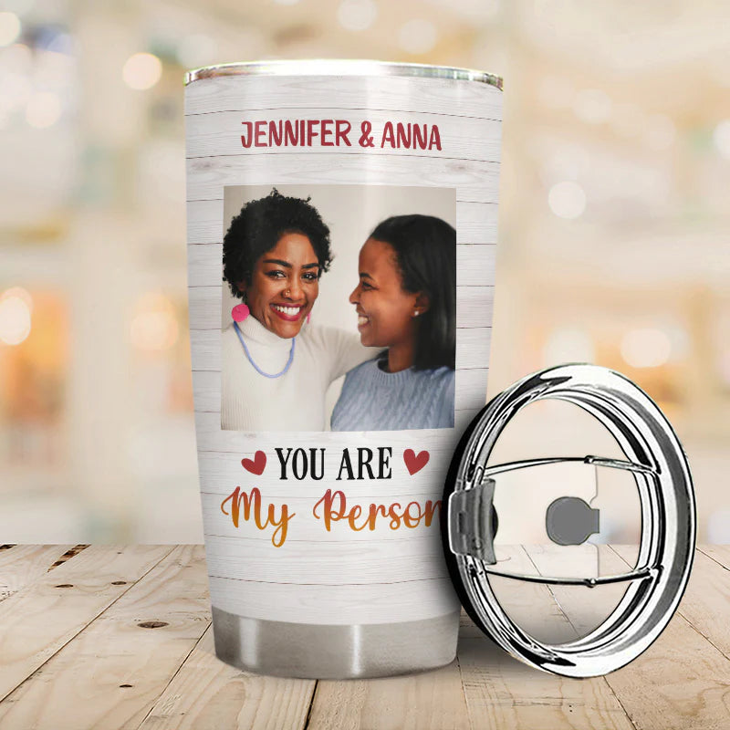 Shinyful Benutzerdefiniertes Foto Bestie Friends BFF You Are My Person - Personalisierter 20oz Tumbler