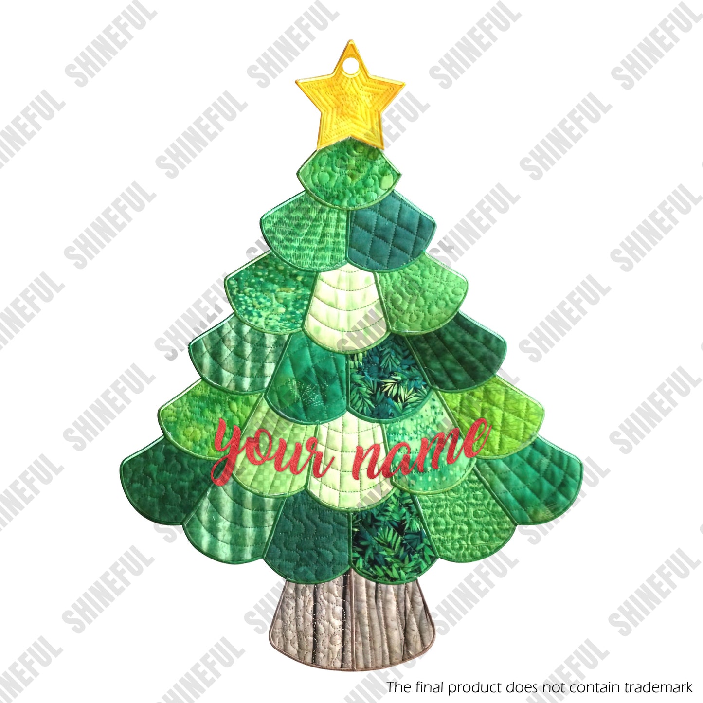 Quilt Personalized Ornament Shineful® Decoration Christmas Tree Quilting Custom Name Gift Qd5