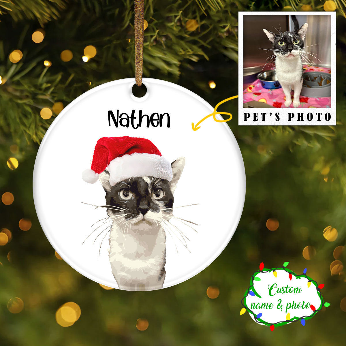 Pet Cute Hat Shineful® Decoration Ornament Personalized Upload Photo Qd5