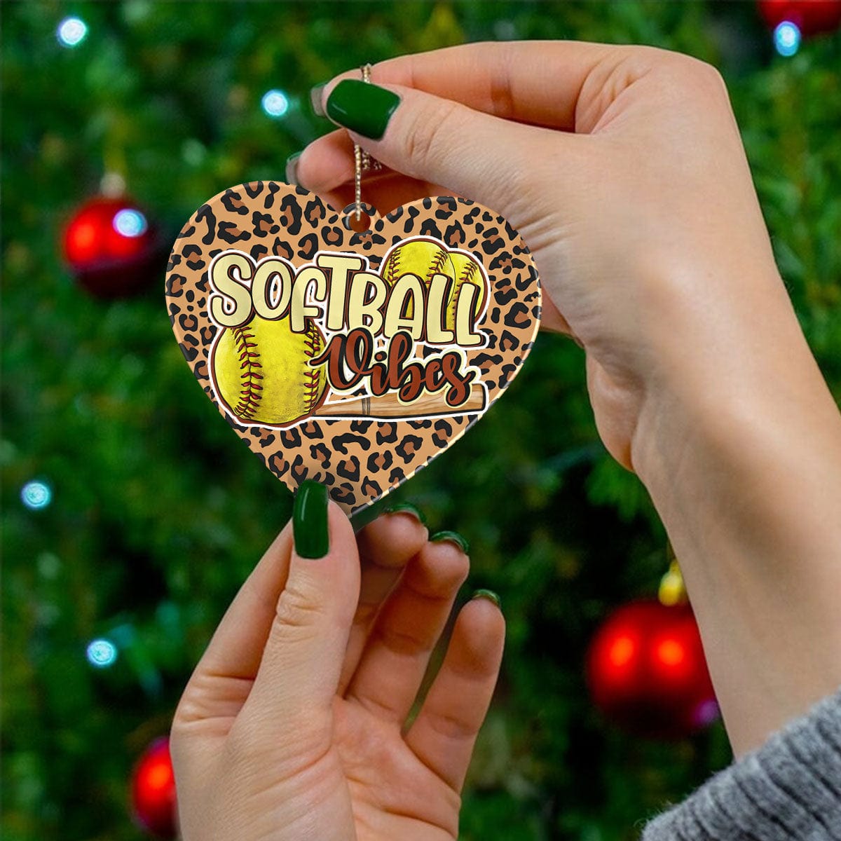 Softball Ornament Shineful® Decoration Vibes Gift Qd5