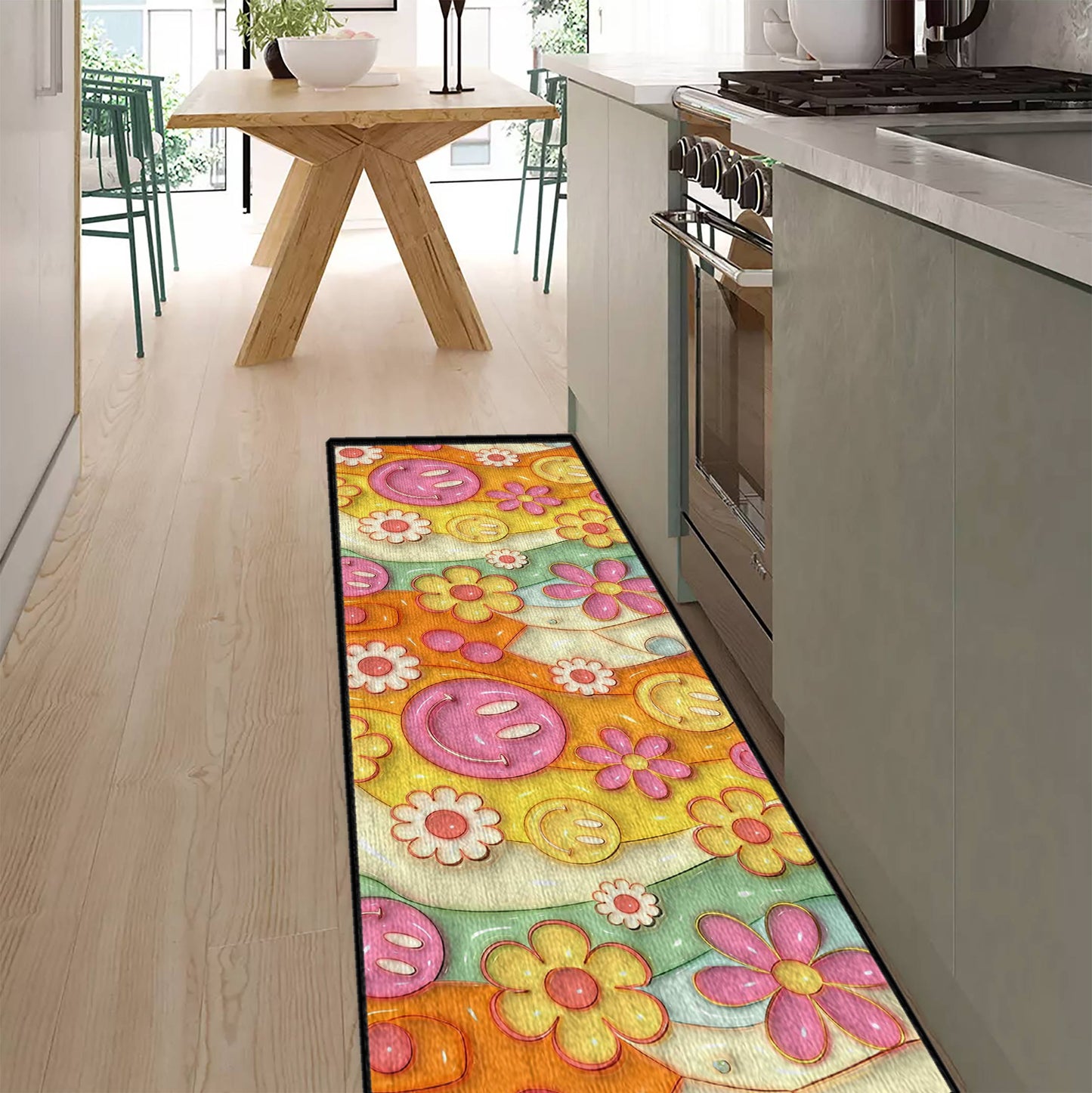 Shineful Ultra-Thin Non Skid Floor Mat, Kitchen Rugs Sunny Smile