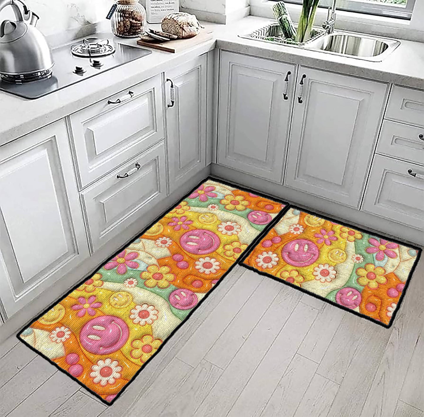 Shineful Ultra-Thin Non Skid Floor Mat, Kitchen Rugs Sunny Smile