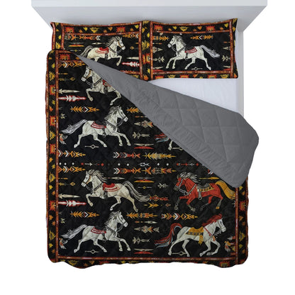 Shineful All Season Quilt 3-Piece Set Horse Wild West