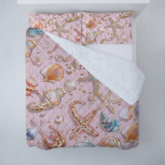 Shineful All Season Quilt 3-Piece Set Seashell Serenade