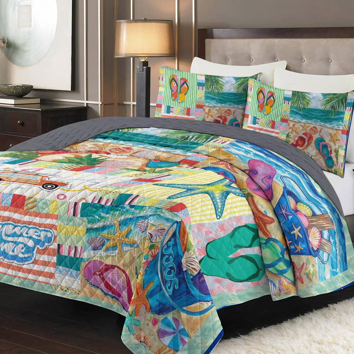 Shineful All Season Quilt 3-Piece Set Summer Vibe