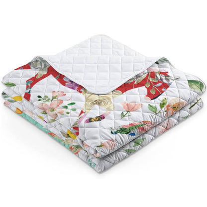 Shineful All Season Quilt 3-Piece Set Floral Horse