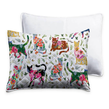 Shineful Quilt 3-Piece Set Cat floral