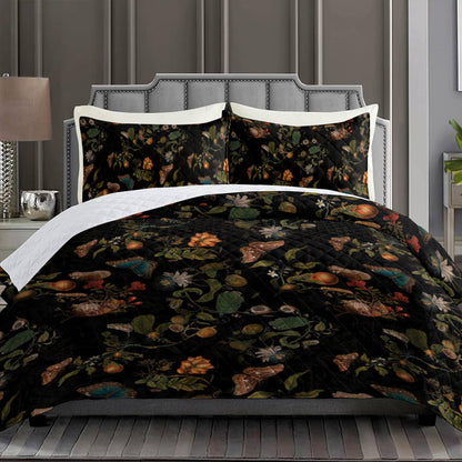 Shineful Quilt 3-Piece Set Dark Butterfly