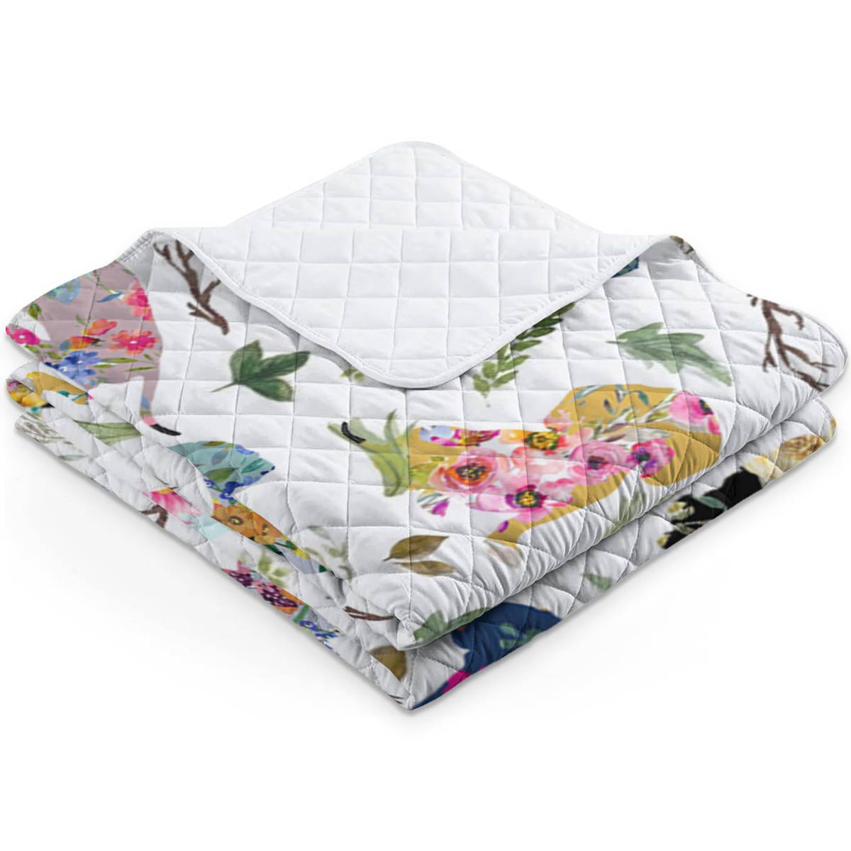 Shineful Quilt 3-Piece Set Dachshund Floral