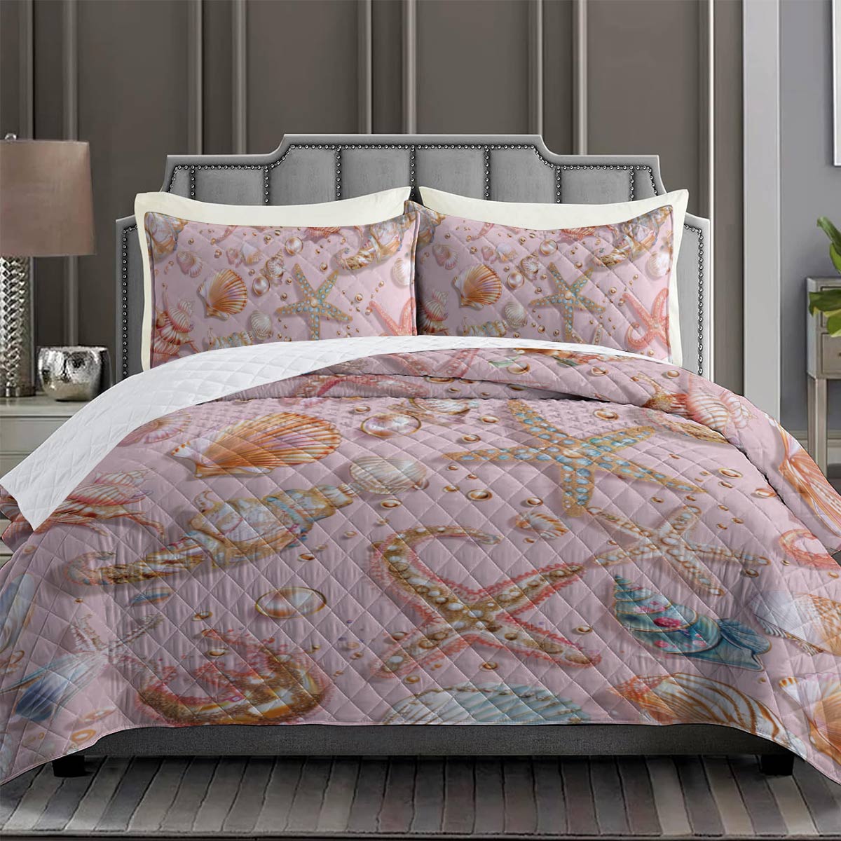 Shineful All Season Quilt 3-Piece Set Seashell Serenade