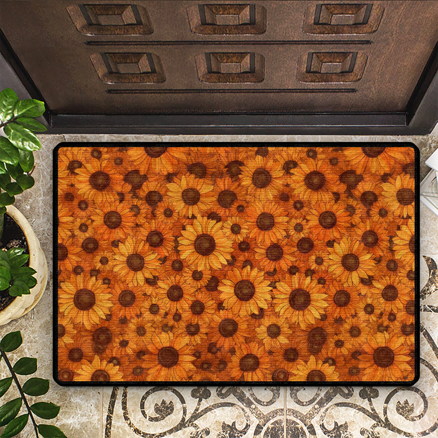 Tapis de sol antidérapant ultra fin Shineful, tapis de cuisine Tournesol ensoleillé