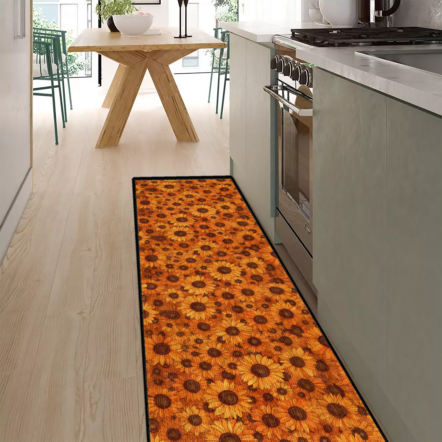 Tapis de sol antidérapant ultra fin Shineful, tapis de cuisine Tournesol ensoleillé