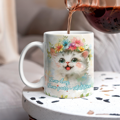 Shineful Ceramic New Day New Purr-sibilities Cute Cat