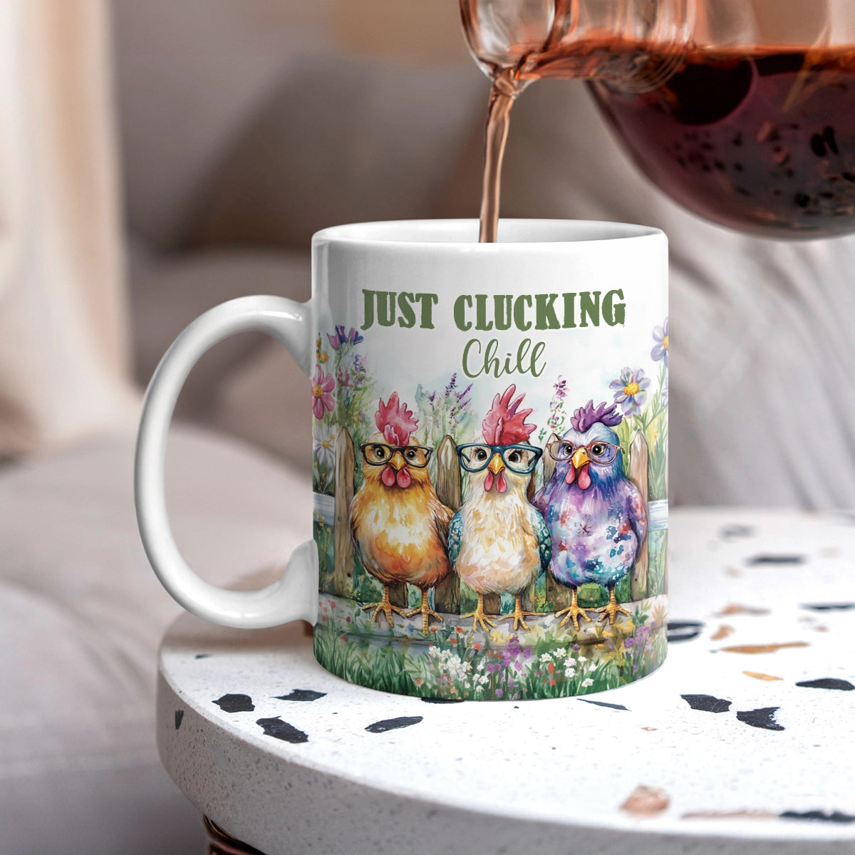 Shineful Ceramic Mug Chilling Clucking Chicken