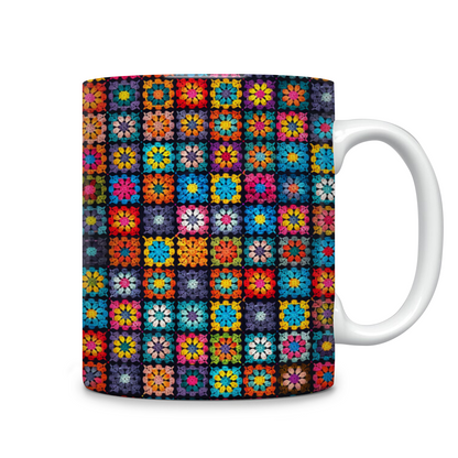 Shineful Ceramic Mug Crochet Granny/Mom Square Blanket