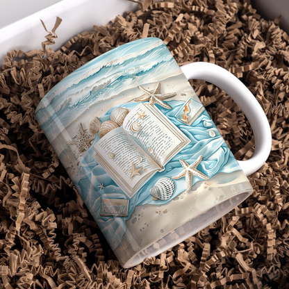 Shineful Ceramic Mug Reading Lover Beach Lover Dreamy