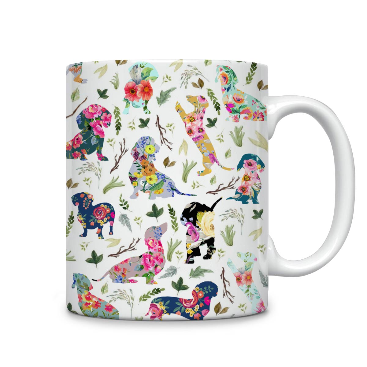 Tasse en céramique brillante Motif teckel