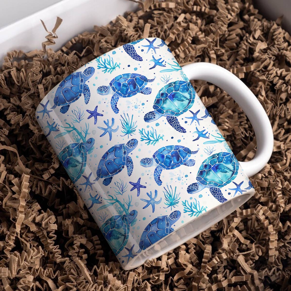 Tasse en céramique brillante Turtle Bliss