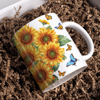 Tasse en céramique brillante Symphonie de tournesols