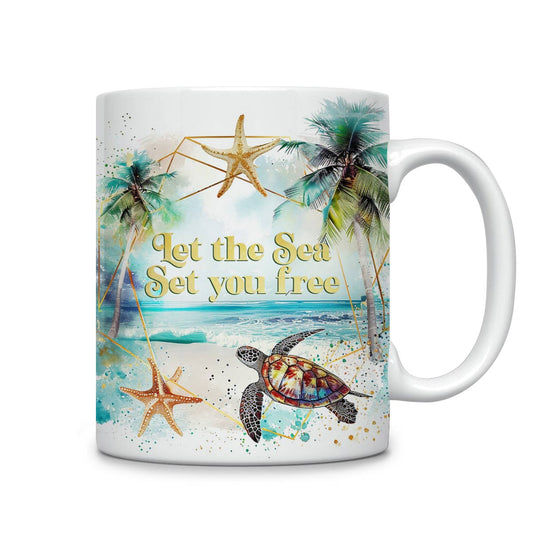 Tasse en céramique brillante Tortue gratuite