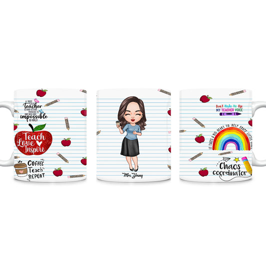 Tasse personnalisée Shineful Teach Love Inspire Teacher