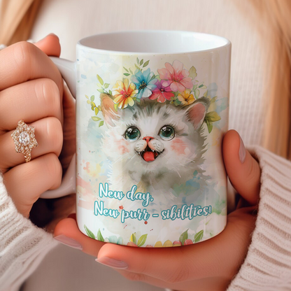 Shineful Ceramic New Day New Purr-sibilities Cute Cat