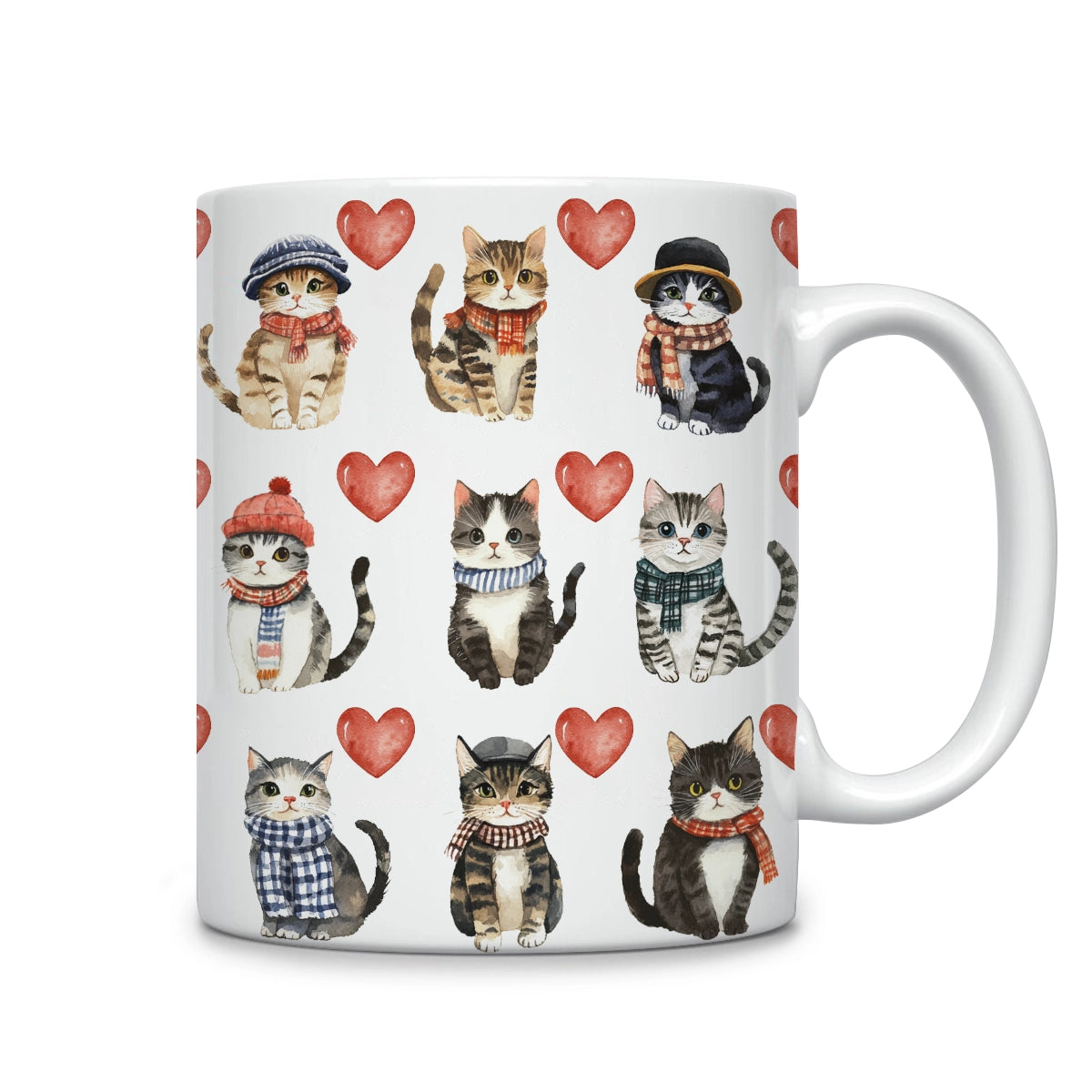 Glänzende Keramiktasse Cozy Cats