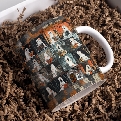 Shineful Ceramic Mug Floral Bookish Boo