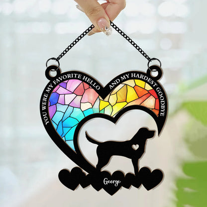 Shineful Hanging Suncatcher Personalized My Favorite Hello And My Hardest Goodbye