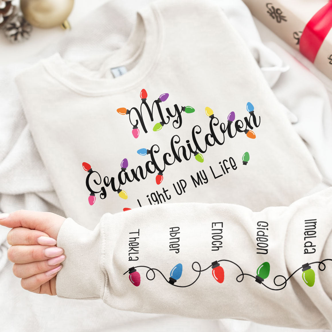 My Grandchildren Light Up My Life - Personalized Sweatshirt