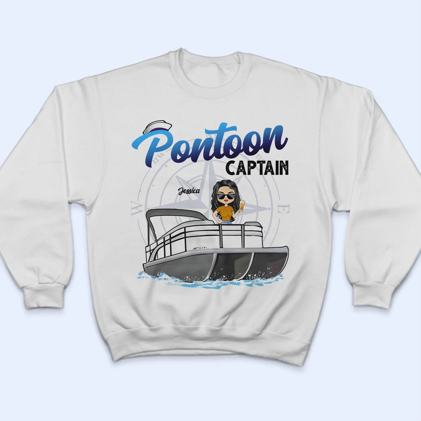 Shineful T-Shirt Boating Pontoon Captain - Personalized Unisex T-Shirt -Birthday, Traveling, Cruising Gift For Pontooning Lovers, Beach Lovers, Travelers