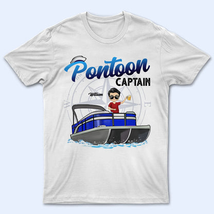 Shineful T-Shirt Boating Pontoon Captain - Personalized Unisex T-Shirt -Birthday, Traveling, Cruising Gift For Pontooning Lovers, Beach Lovers, Travelers