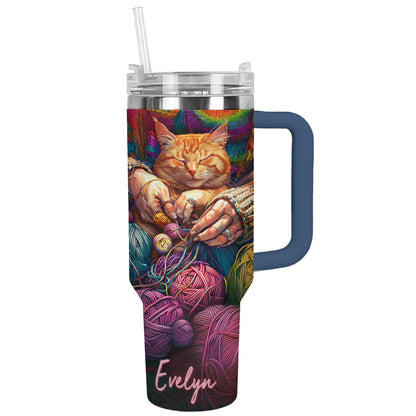 Shineful Tumbler Chaton en fil de crochet personnalisé et douillet