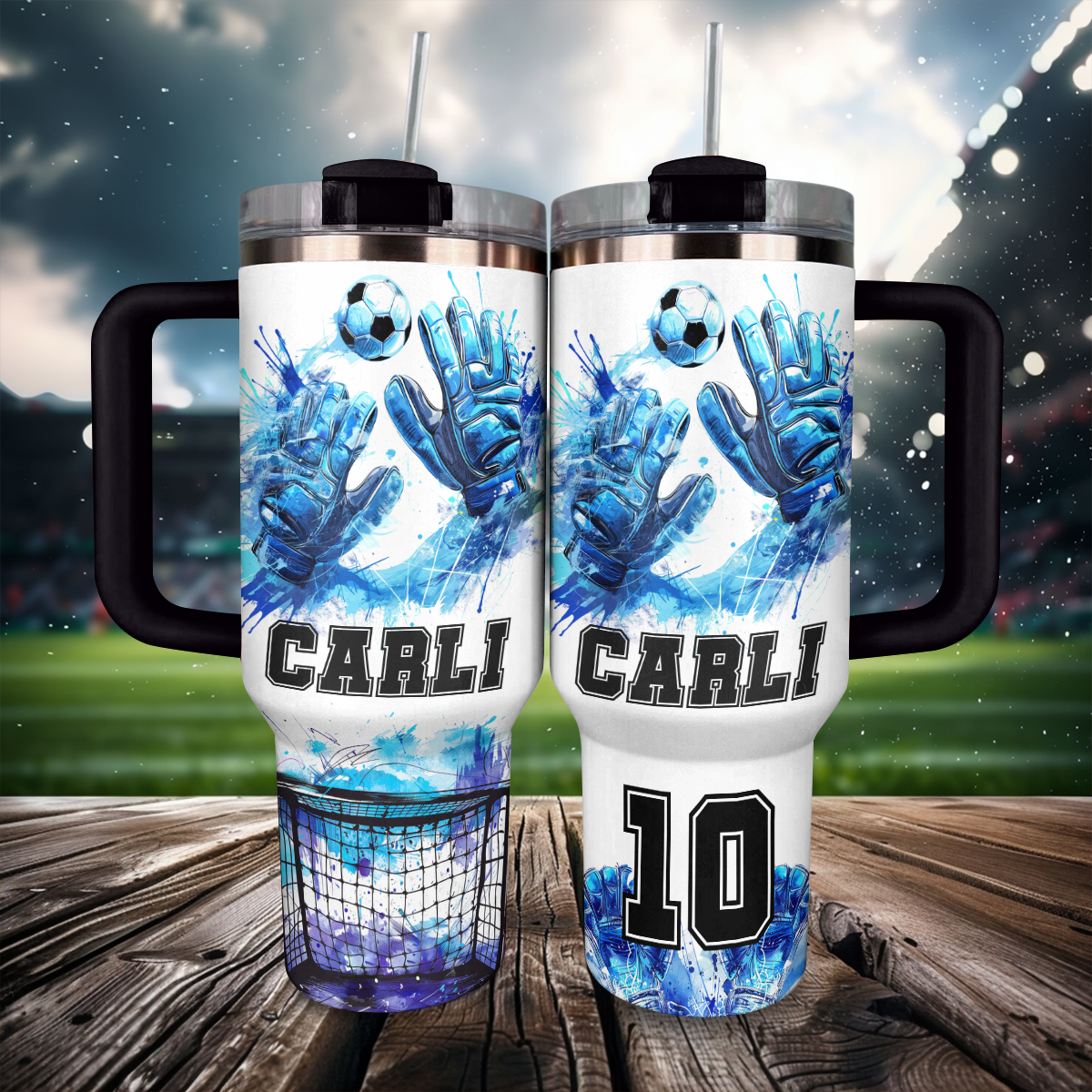 Shineful Personalized Tumbler Goalkeeper Love