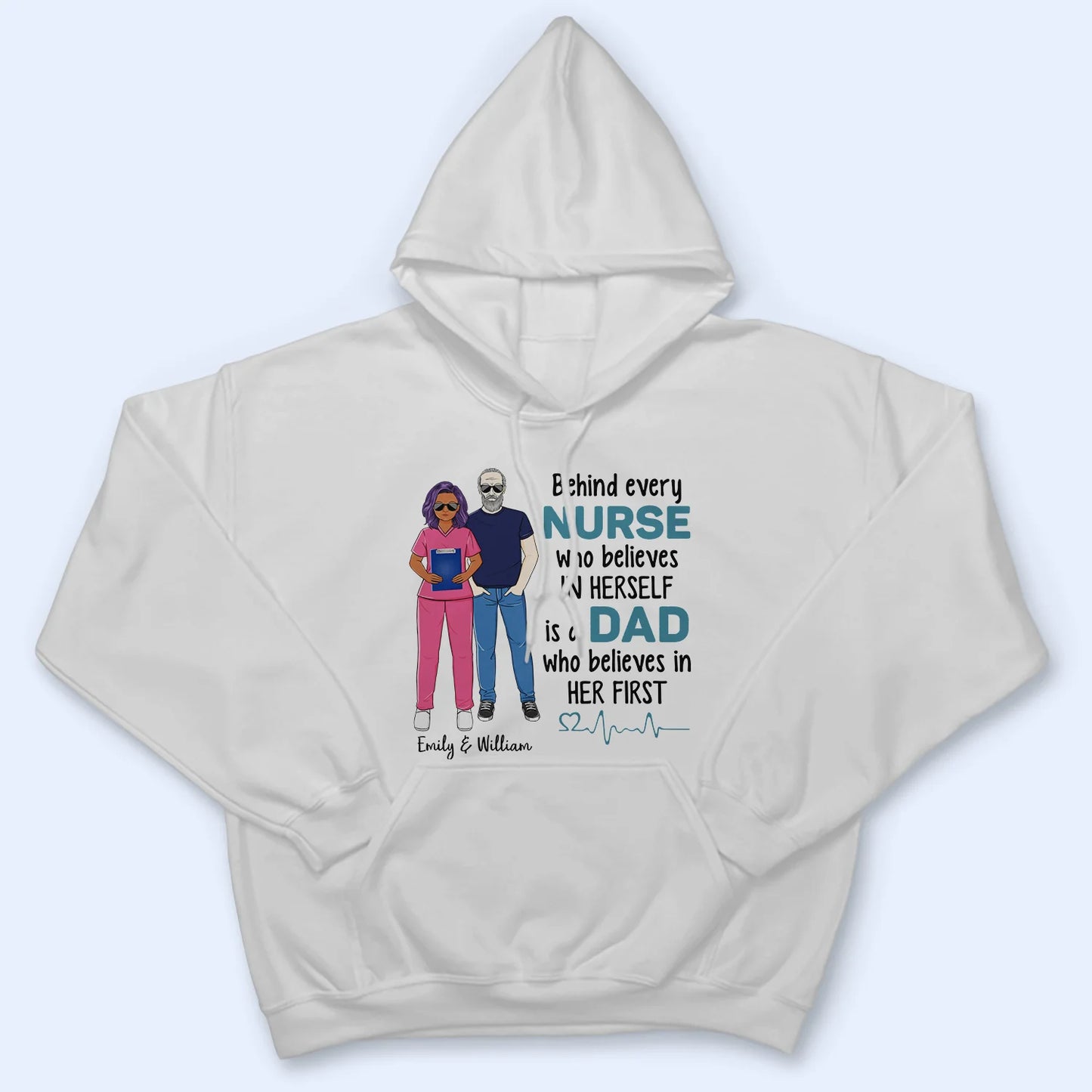 Shineful T-Shirt Gift For Nurse - Behind Every Nurse Who Believes In Herself Personalized Unisex T-Shirt