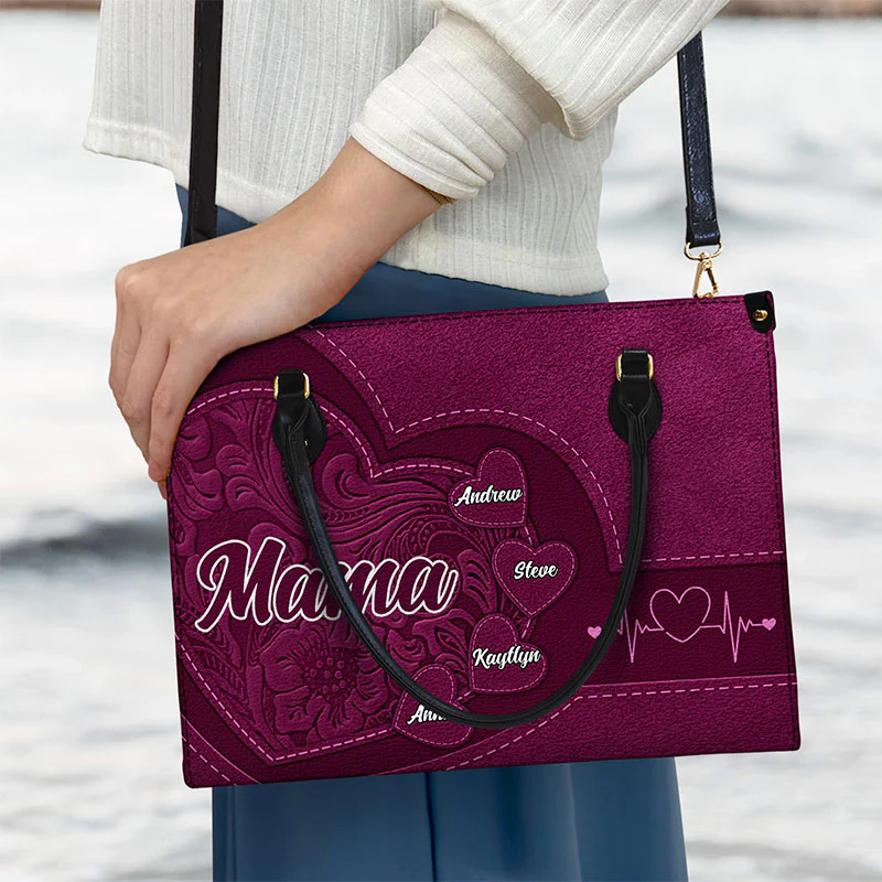 Grandma's Little Sweethearts - Birthday, Loving Gift For Grandmother, Mother, Mom - Personalized Leather Bag