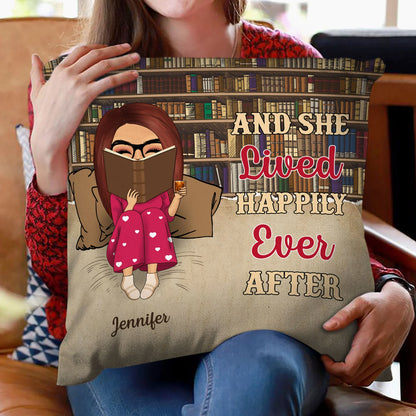 Shineful Pillow Reading Chibi Girl Just A Girl Who Loves Books Personalized