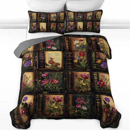 Shineful All Season Quilt 3-Piece Set - Floral Book