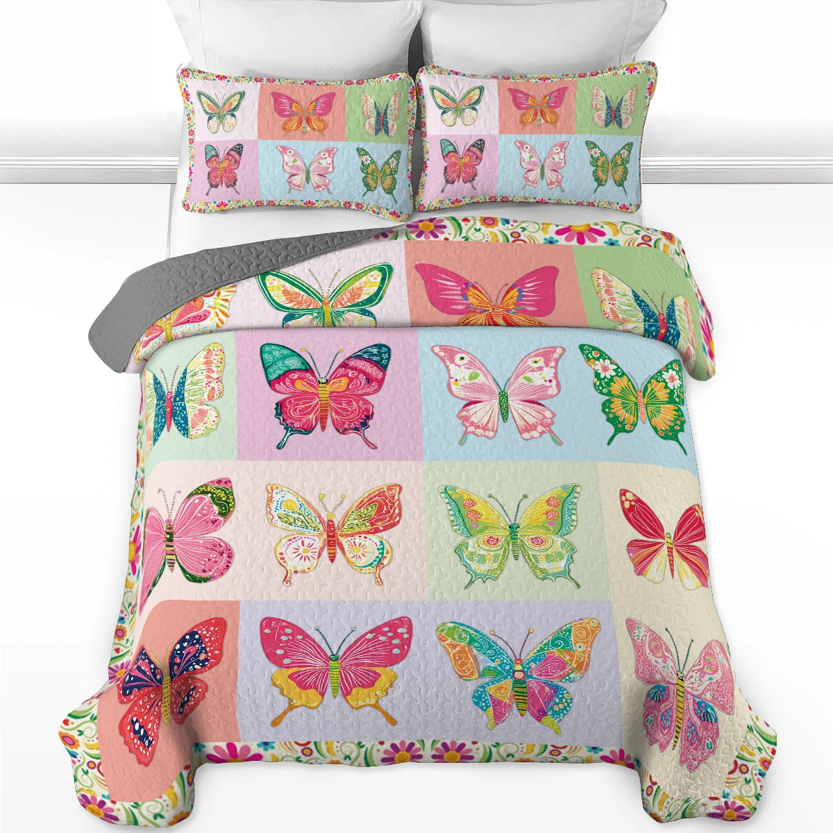 Shineful All Season Quilt 3-Piece Set - Butterfly Dreams