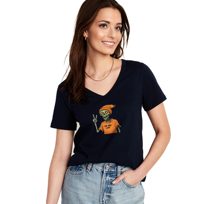 T-shirt col V pour femme Shineful La vie était belle