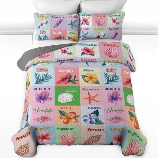 Shineful All Season Quilt 3-Piece Set - Tropical Beach