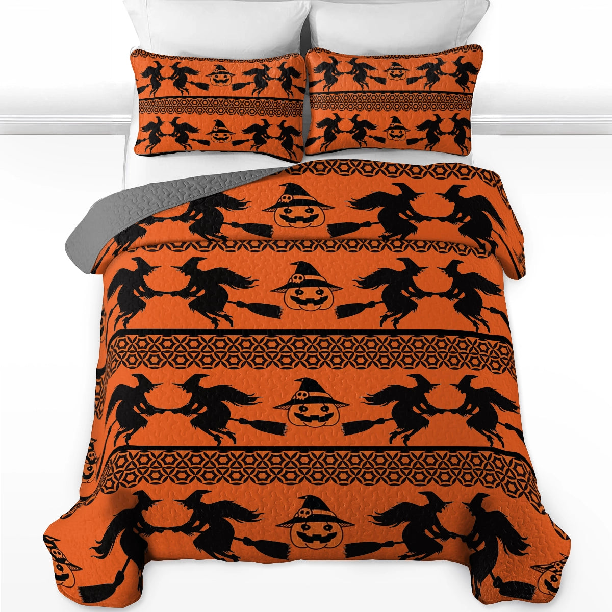 Shineful All Season Quilt 3-Piece Set - Halloween Witchy Whispers